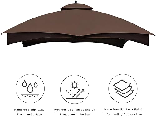 Miniatura 3 de Eurmax- Toldo de repuesto para gazebo Lowe's Allen Roth 10 x 12 #GF-12S004B-1