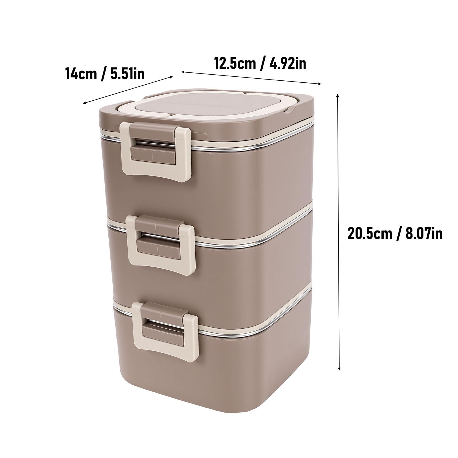 banapoy Conteneur Stockage Nourriture Boîte à Déjeuner 3 Couches