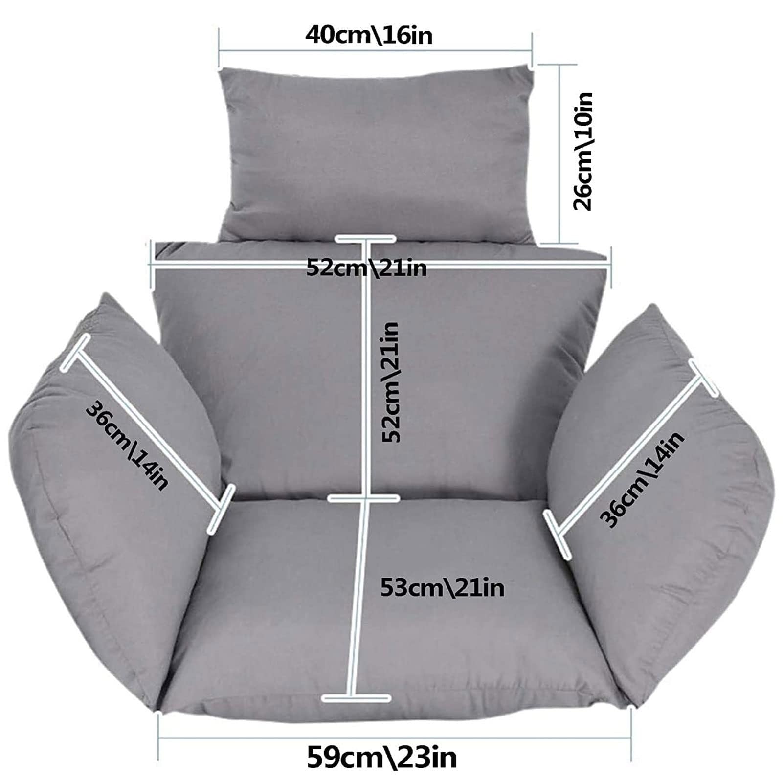 Cojín de repuesto para sillón de huevo, para patio, jardín, balcón, césped, sala de estar, mecedora, color 2