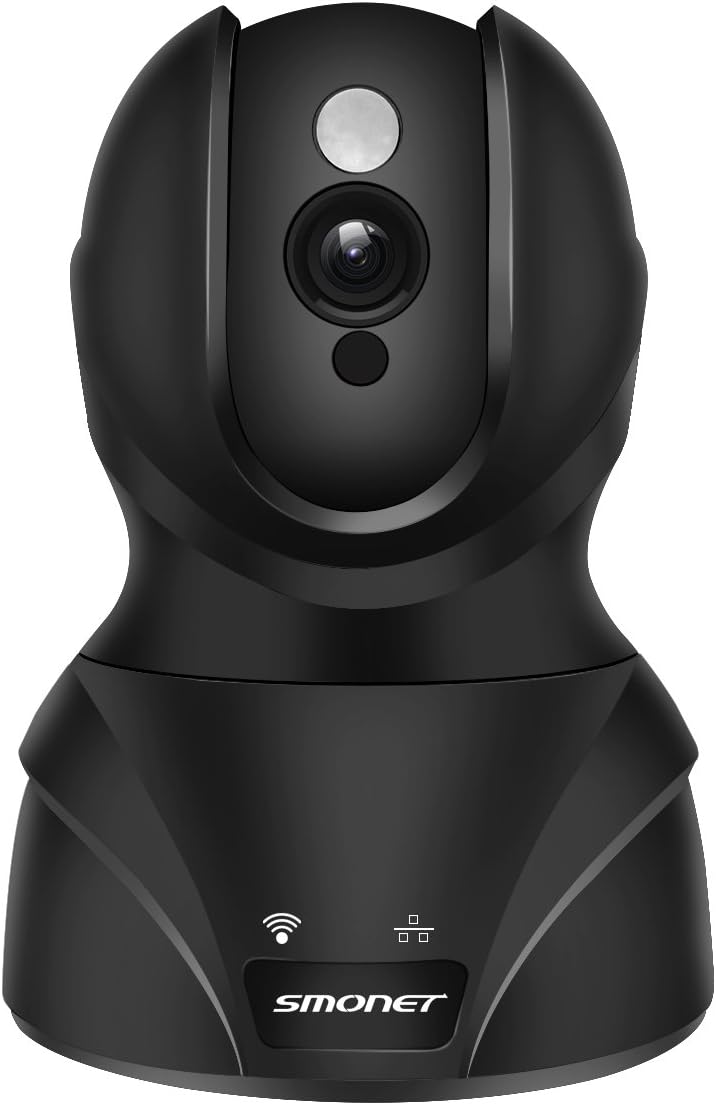SMONET IP Camera, HD Wireless Security Camera Wifi Surveillance Video Recorder With Two Way Audio Night Vision For Pet Monitor, Nanny Camera, Baby Monitor (720P-Black)