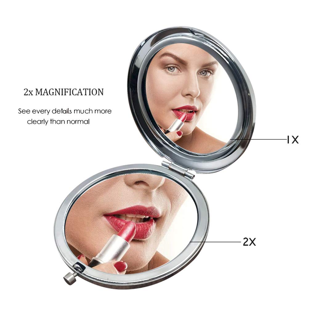 Personalisiertes Make-up-Spiegelchen 'Für Meine Enkelin' - Silber, Doppelseitig, 6,6 Cm - Geschenk Von Oma & Opa