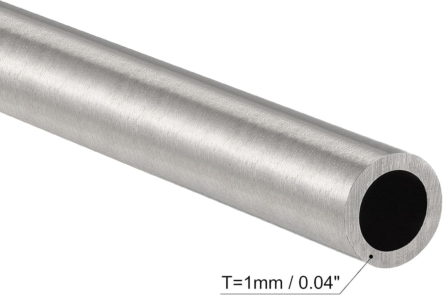 sourcing map 304 Stainless Steel Round Tube 7mm OD 1mm Wall Thickness 300mm Length, 7mm x 1mm x 300mm - Image 4
