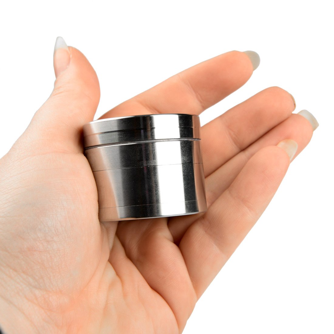 Black Leaf Steely Dan Grinder 4-teilig Ø 38mm | hochwertiger Crusher aus rostfreiem Stahl | Premium Grinder mit Reißverschlusstasche | Höhe 32mm