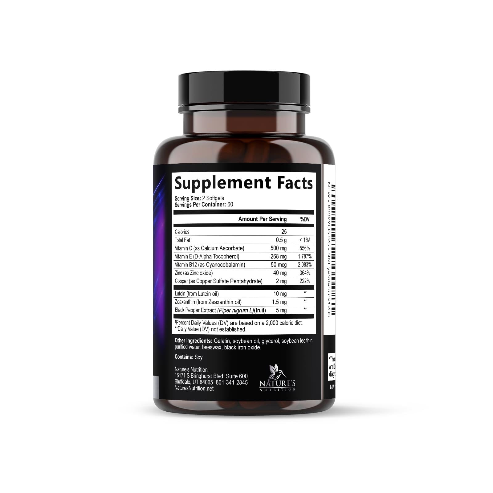 Eye Vitamins Supplements - Natural Eye Health Vitamin with Lutein and Zeaxanthin - Vision Macular Health For Seniors - Advanced Eyes Support With Zinc, Vitamin C & Minerals, USA Bottled - 120 Capsules — Amazon image 9