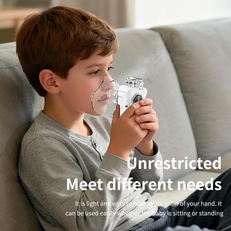 Image of Portable Rechargeable Nebulizer Machine for Kids & Adults with Mask | Quiet Handheld Mesh Inhaler for Fast Asthma, Cough & Breathing Relief at Home or Travel