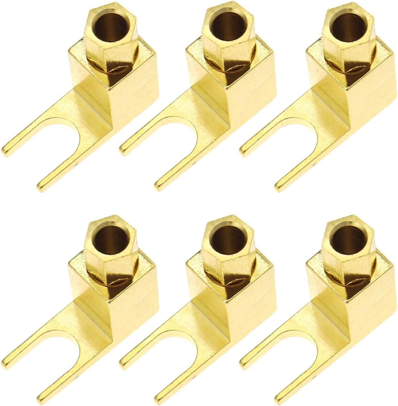 Greluma 6 Speaker Cables, Hi-End Banana Plug, Right Angle Adapter Cable, Ligation Fork, Gold Plated
