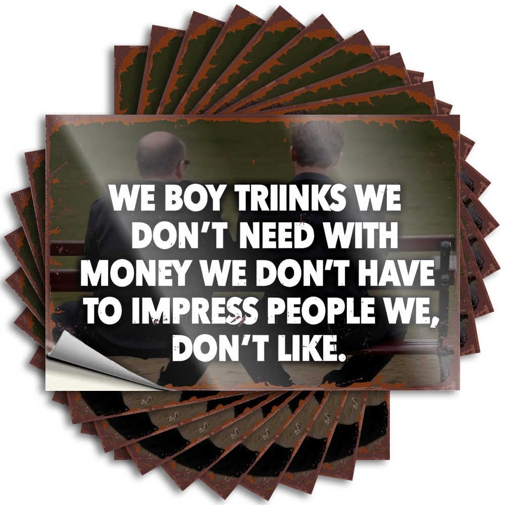 Car Stickers for Men Two Friends Reflect On Life's Simple Pleasures Stickers 10Pcs Sarcastic Signs Man Cave Sign Decor(12X18CM)