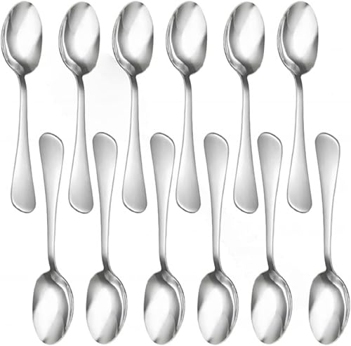 TrueCraftware Juego de 12 cucharaditas de acero inoxidable Tahoe - Cubertería de acero inoxidable para cocina para el hogar y restaurante para