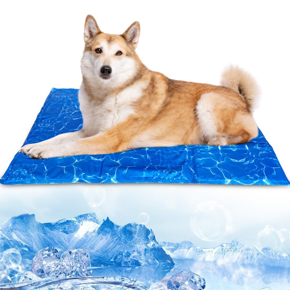 AUPETEK Dog & Cat Cooling Gel Mat Summer Ice Cool Non-Slip Breathable Pet Pad Ripple Pattern