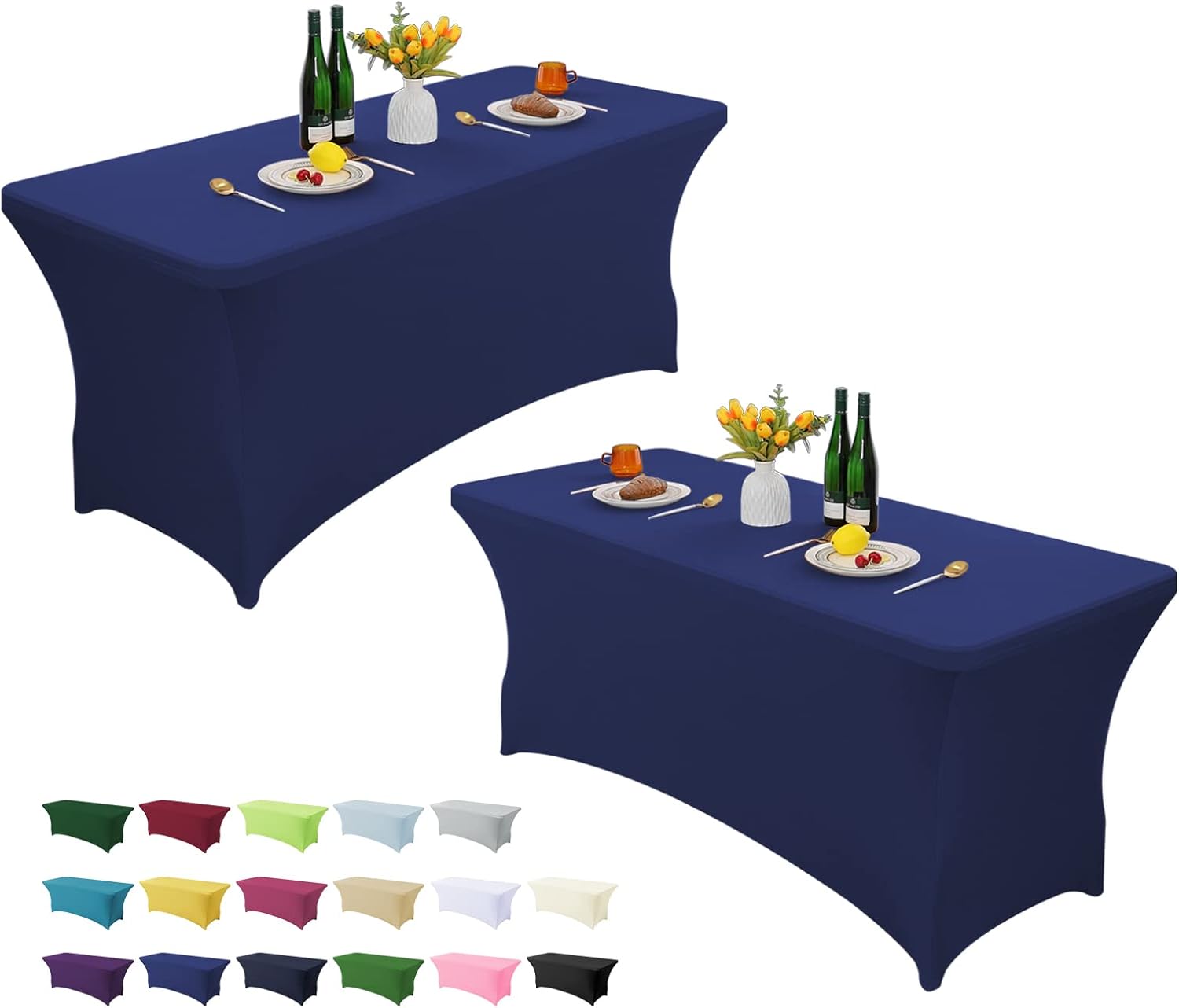 AZON Black 6FT Stretch Spandex Table Cover Washable and Wrinkle Resistant Kitchen Spandex Tablecloth Fitted Rectangular Table for Party,Banquet,Weddings,Cocktail and Festival : Toys & Games