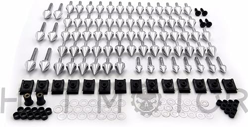 SMT-Universal Spike Bolt MC Sportbike compatible con Kawasaki Ninja EX250 ZX14 ZX7 ZX9R Plata [B00RUEOPC8]