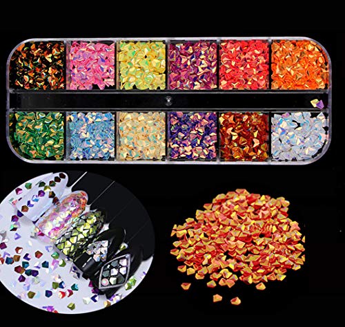 Nagel Pailletten Nail Art Supplies, 4 Boxen Nagel Kunst Strasssteine Kristalle Diamant Nagel Perlen Nails Strass Sticker… – Bild 7