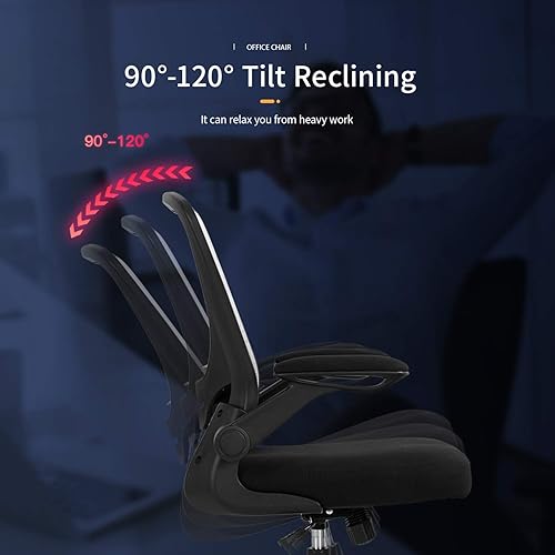 Miniatura 5 de Silla de oficina en casa, silla de escritorio ergonómica, silla de computadora de malla, sillas cómodas con respaldo medio con soporte lumbar y