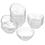 Cabilock Glass Facial Mud Bowl Set, 10PCS Beauty Mixing Bowls DIY Stirring Bowls Transparent Cosmetic Beauty Tool for Home Salon Spa Face Skin Applicator Bowl