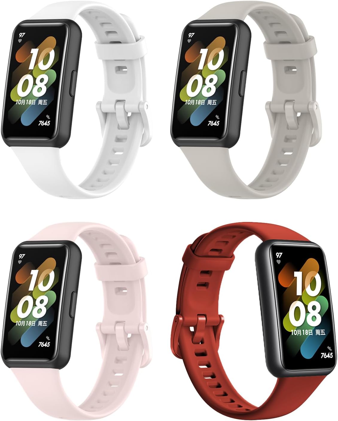 Straps for Huawei Band 7, Soft Silicone Replacement Bands