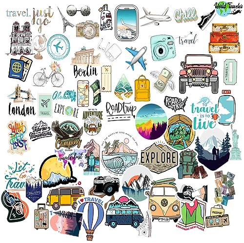 Image of Zesta Aesthetic Stickers for Laptop /Waterproof Anime Decal for Books /Vinyl Sticker for Fridge /Easy to Use Korean Car Sticker Kawaii Cute Stickers (Travel)-Self-Adhesive