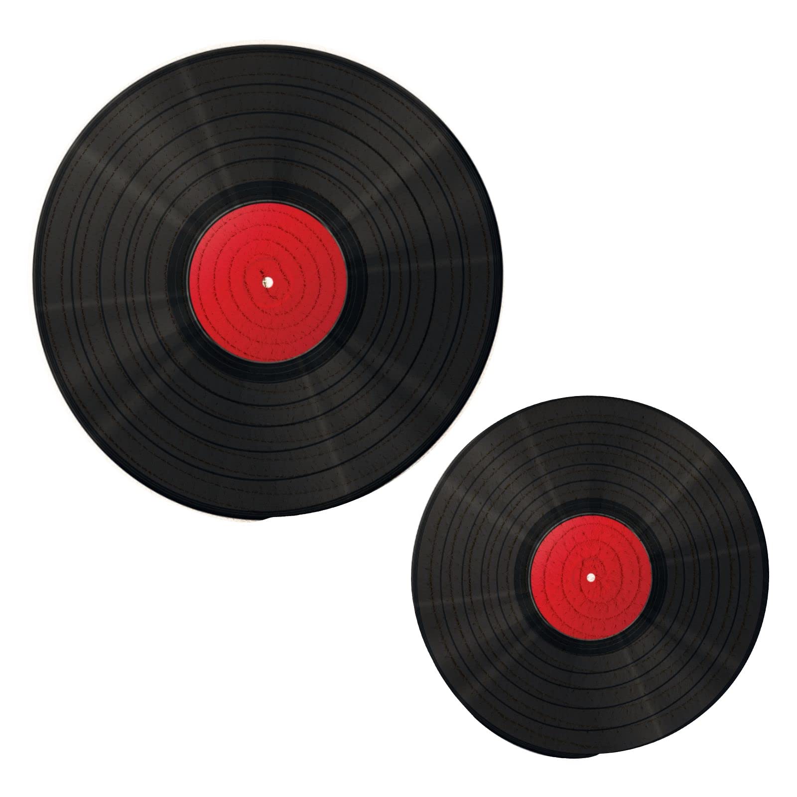 Realistic Vinyl Record CD Player Texture Black Red Pattern 2 Pcs Pot Holders Trivets for Hot Dishes, Heat Resistant Cotton Thread Weave Coasters Hot Pads Mat Potholder for Pans Bowl Pot