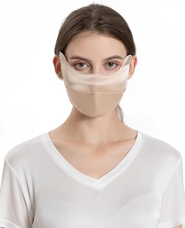 UPF 50+ Pure Silk Face Cover Breathable UV Protection Sunscreen Mask Reusable Sport Face Scarf Mask Neck Gaiters