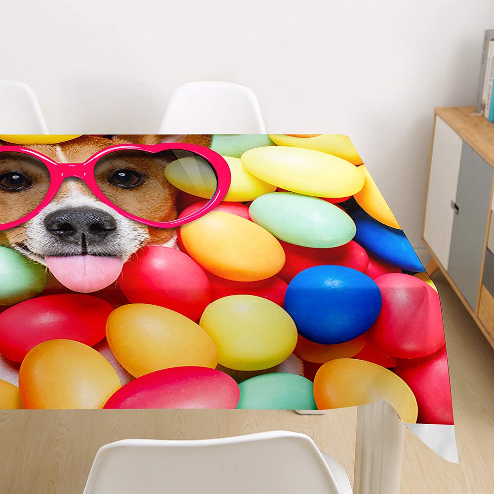 Oduo Nappe Imperméable Polyester Rectangulaire, Nappe à Imprimé Chat Antitache Anti-Moisissure Antifouling Lavable Et Facile D'entretien Cuisine Fête