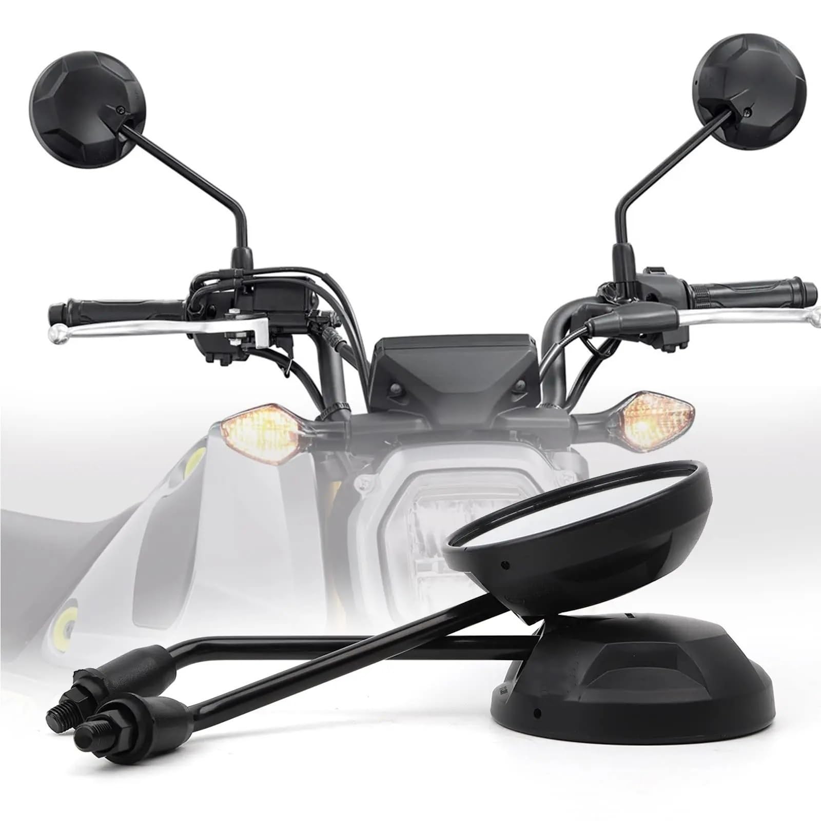Motocyklowe Lusterka Wsteczne Moto Lusterko końców Pasuje Do MSX125 Grom Do Uniwersalnych Lusterek Wstecznych Pasuje Do CMX 300 Rebel X War 10mm(Black)