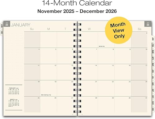 Miniatura 9 de Agenda mensual esencial 2024 de 8.5 x 11 pulgadas con pestañas, 14 meses (noviembre de 2023 a diciembre de 2024), diseño profesional, simple y fácil