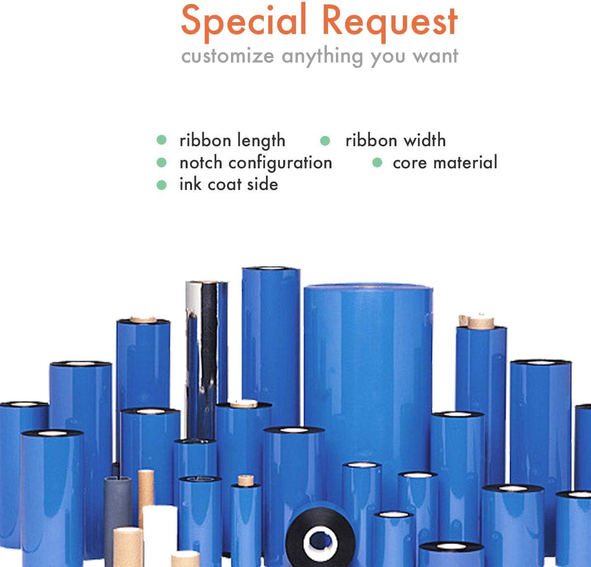 Wolfbarco 6 Rolls 4.33" x 243' (110mm x 74m) Premium Resin Enhanced Wax Thermal Transfer Ribbon 1/2" Core, Coated Side Out for Zebra Printers - Image 7