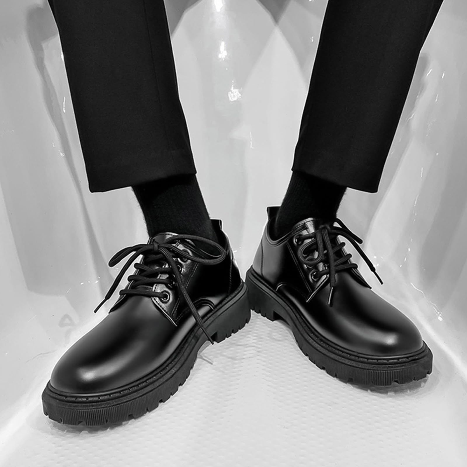 Scarpe Eleganti da Uomo Scarpe Formali | con Punta Arrotondata, Casual, in Pelle, con Lacci, Oxford, matrimonio