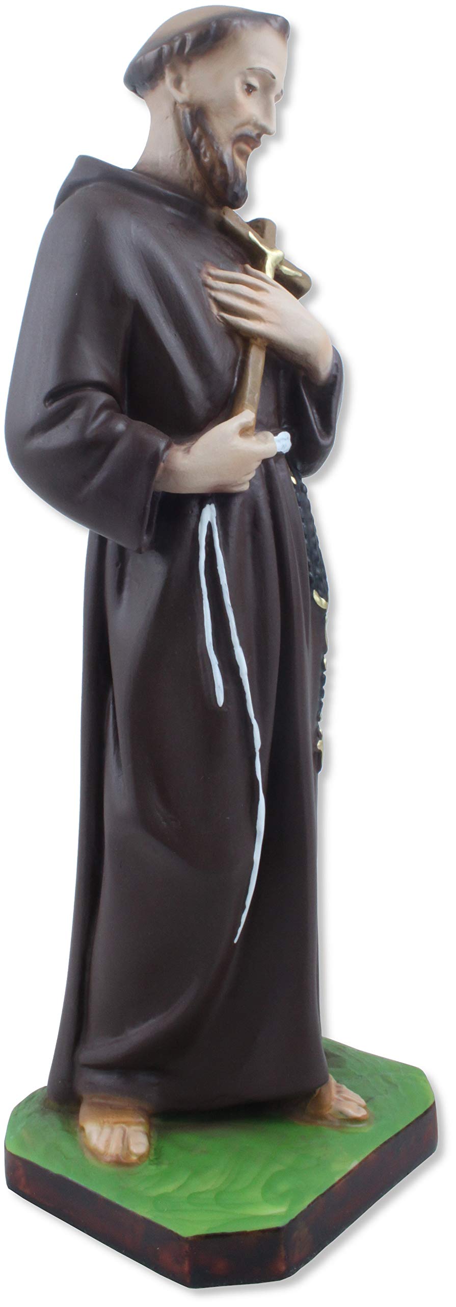 Proposte Religiose Statua di S. Francesco d'Assisi in Resina. Altezza cm 30. Dipinta a Mano.
