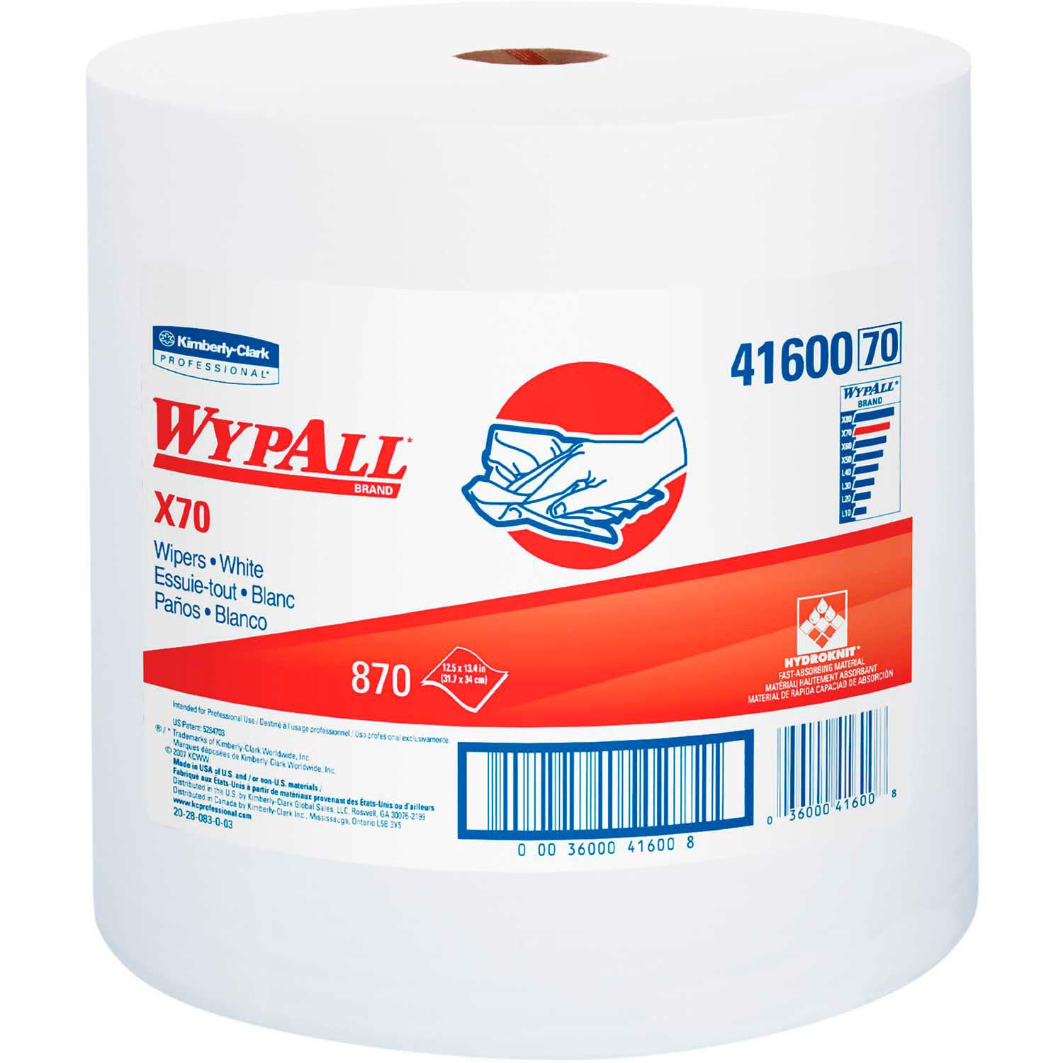 X70 Perforated Wipes, Jumbo Roll, 12-1/2