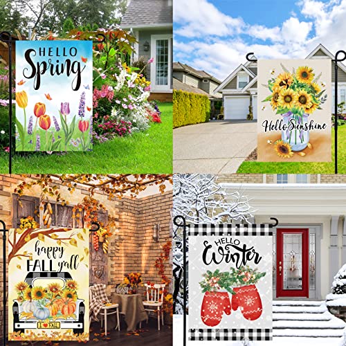 Pating A02 Seasonal Garden Flags Set Of 12 Double Sided 12 X 18 Inch Yard Flags, Small Garden Flags For Outside, Fall Winter Halloween Christmas Outdoor Flags thumb #5