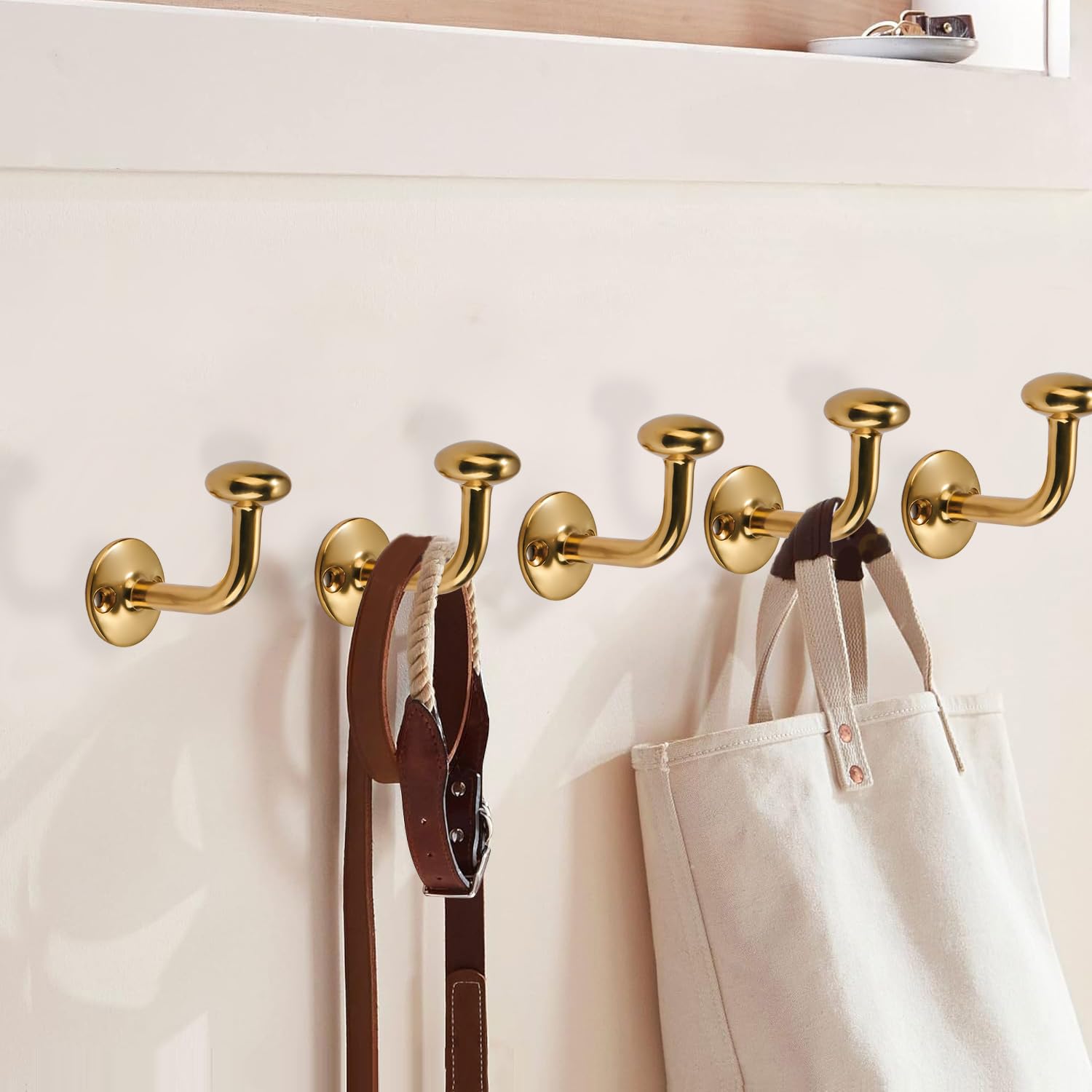 KHTUMEWARE-BATH Polished Gold Coat/Robe Hooks 2-Pack in Polished Gold — KHTUMEWARE