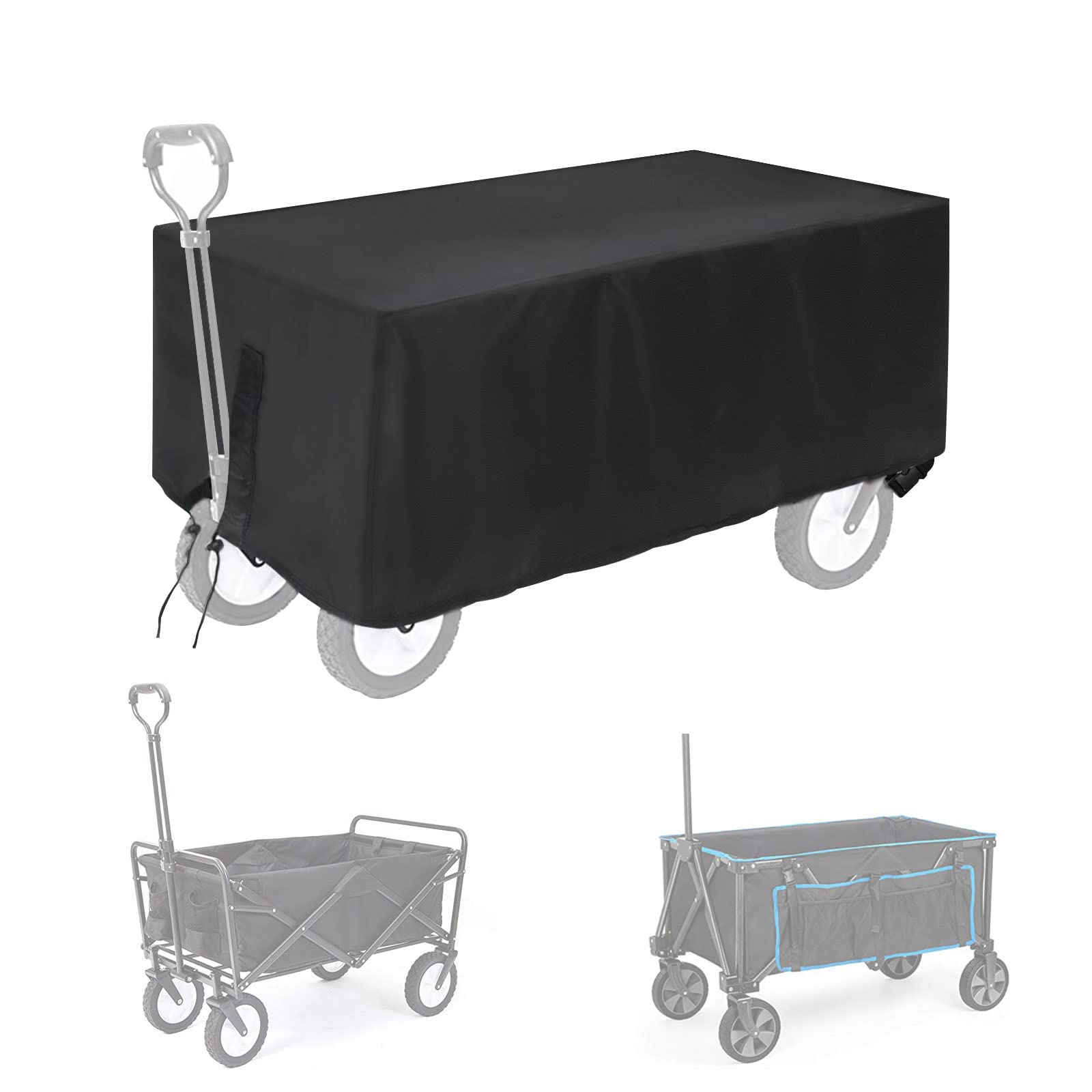 Jungda Utility Wagon Cart Cover,Outdoor Folding Garden Wagon Cart Cover (Only Cover,Wagon Not Included),Waterproof Dustproof UV Resistant - 41" L x 22
