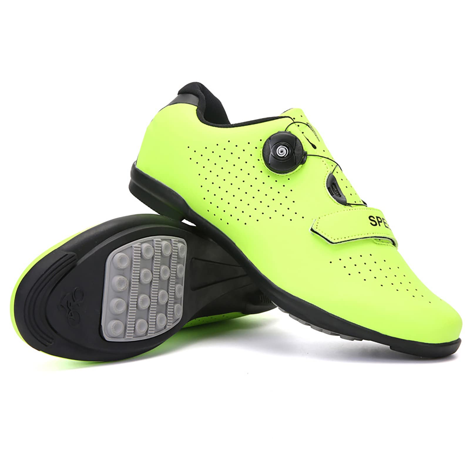 Buty rowerowe, wyścigowe buty rowerowe obrotowe obrotowe za pomocą kompatybilnego buta z pelotonem za pomocą SPD i delta Buty ryżowe(43, Green)