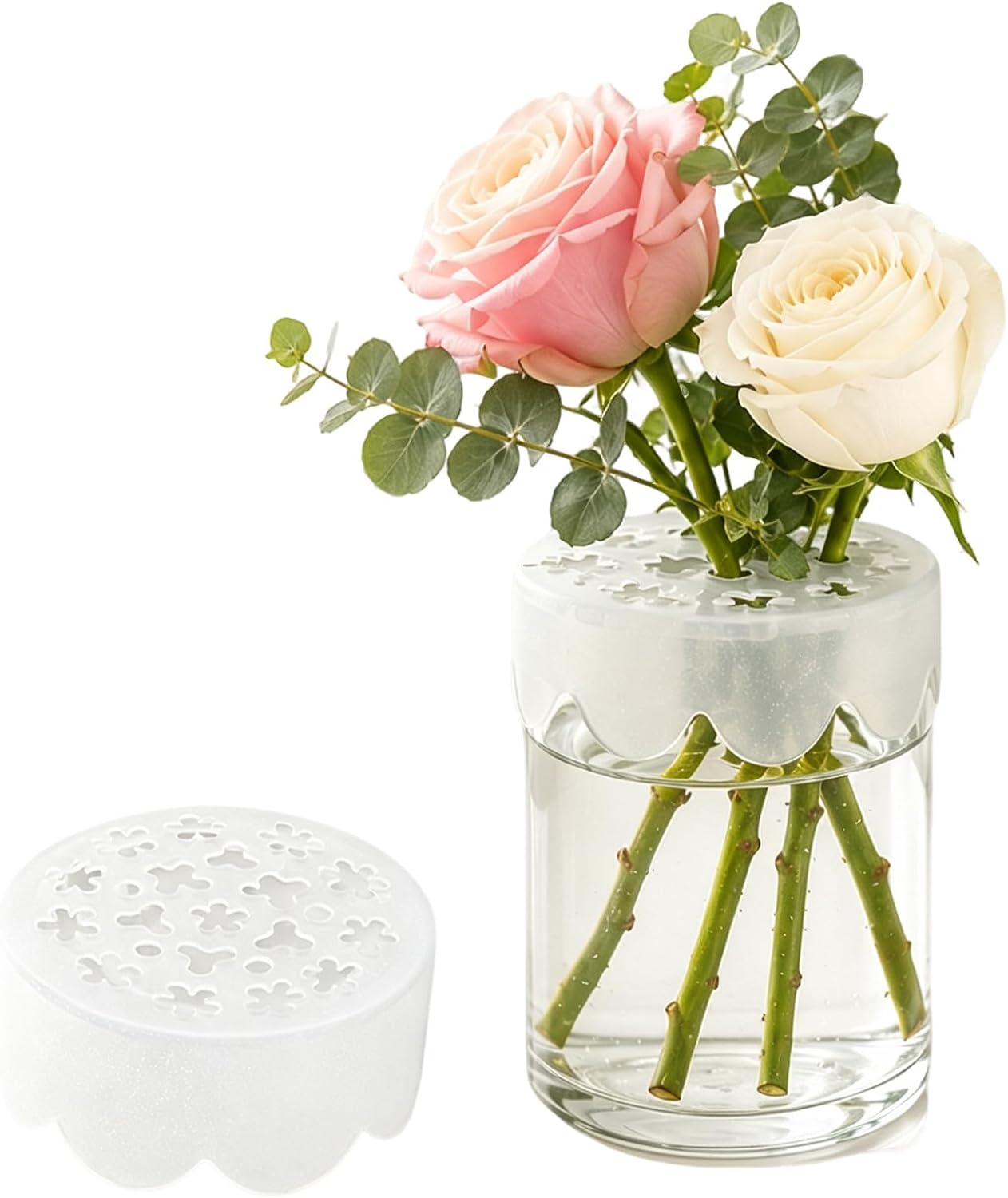 Flexible Silicone Flower Arranger Grid, Reusable Floral Stem Holder for Vase Bouquet