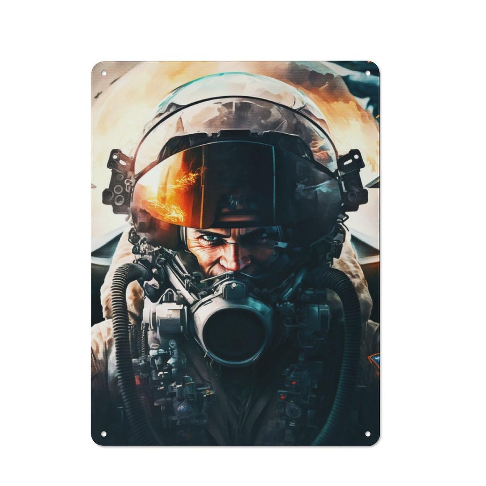 Junmoney Paint Fighter Pilots Retro Tin Sign 40X30cm Featuring For Bar Or Restaurant, For Metal Sign Collectors, For Garage And Workshop Walls
