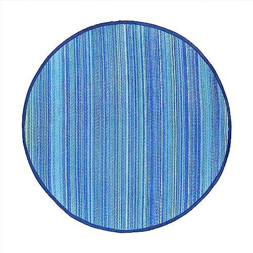 Marrakech Alvaro Tapis d'extérieur rond 120 cm Résistant aux intempéries Moderne Pour terrasse, balcon, jardin