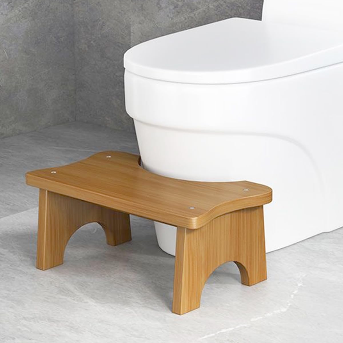 LITAITAI Toilet Stool, 6.7 Inches Poop Stool for Bathroom,Toilet Stool Squat Adult, Squatting Bathroom Potty Stool with Non-Slip Strip, Improve Bathroom Posture and Comfort, Wood (Walnut)