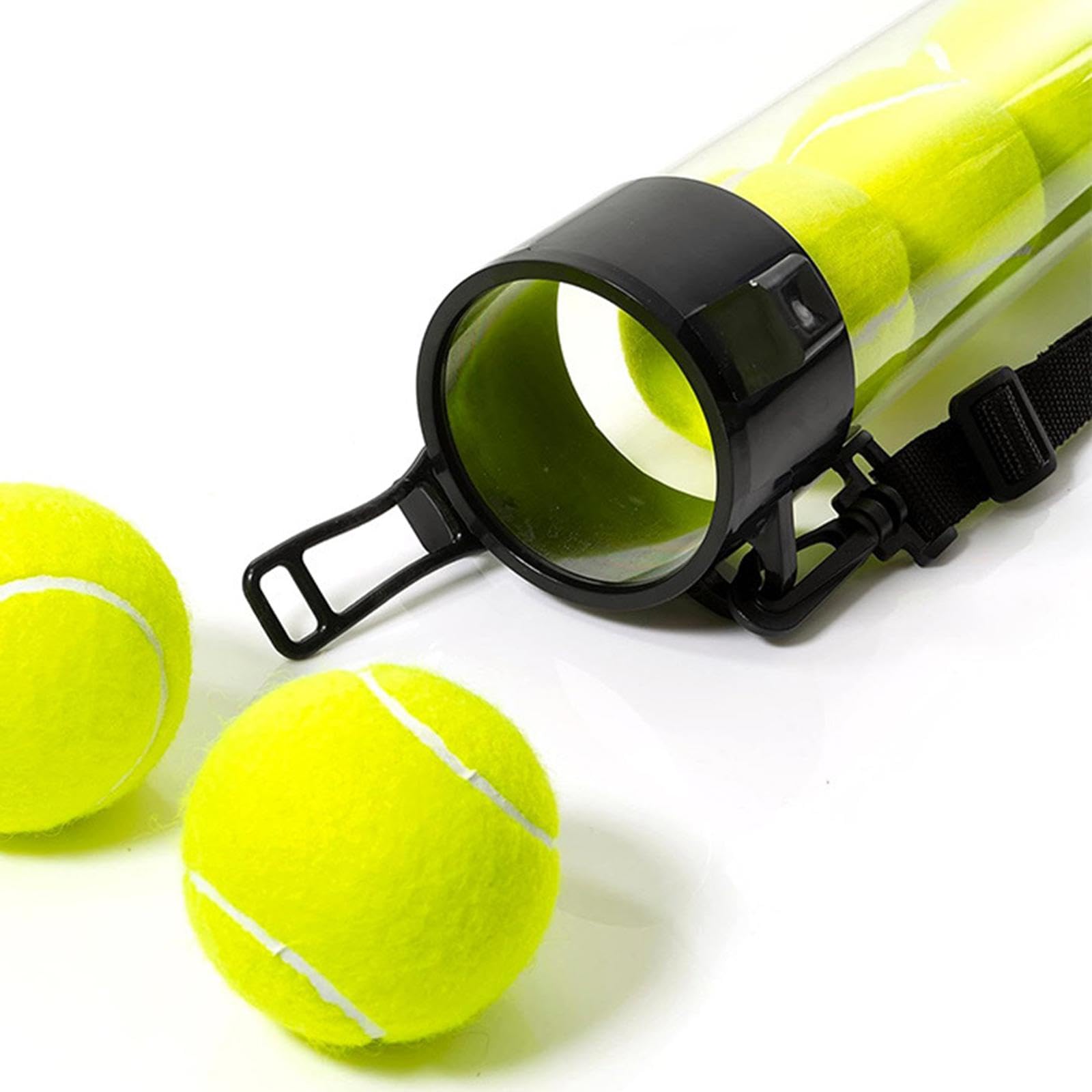 Tubo Raccogli Palline Da Tennis Con Una Fibbia a Cinghia, 90 Cm Tubo Palline Tennis Portatile per Esterni, Pickleball Retriever in Policarbonato Offrendo Praticità per Partite