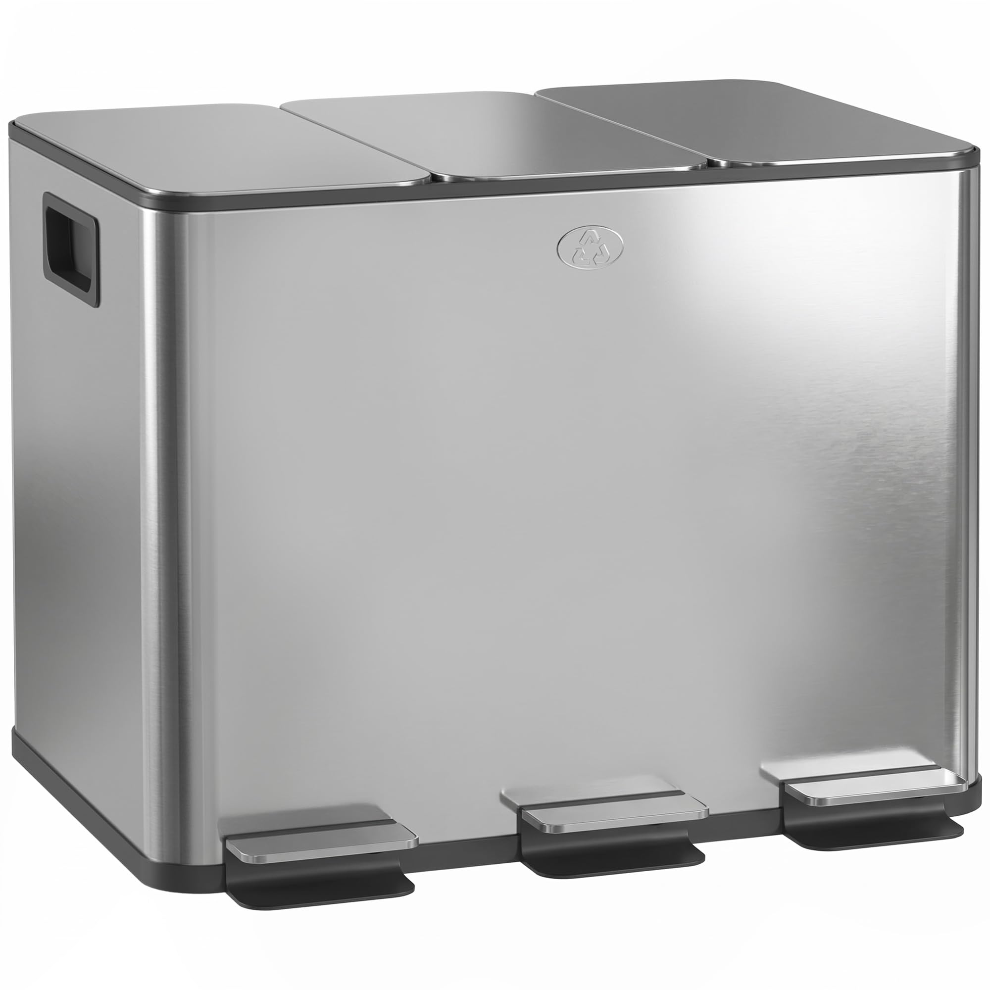 Homcom 3 X 20L Triple Kitchen Bin Pedal Bin For Recycling And Waste from B&Q