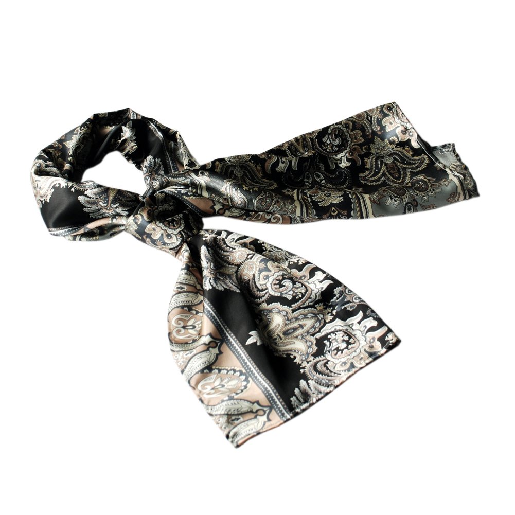 Brando Black Revitalized Paisley Patterns Elegant Scarf