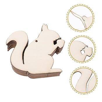 Amazon | リスの形をした木製切り抜き10個セット。装飾用。未