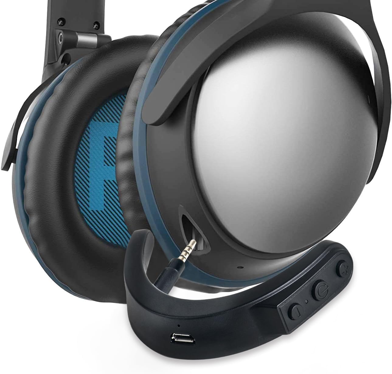 Bluetooth Adapter Receiver for Bose QuietComfort 25 QC25 Headphones- APTX HD,APTX Low Latency(32ms),mic,Volume&Track Control,12-Hour Playtime, Dual Link, Works While Charging