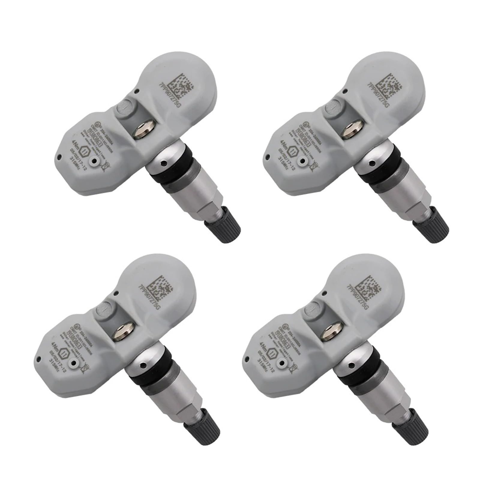 4 szt. Czujnik ciśnienia w oponach Czujnik TPMS OEM 7Pp907275G, dla Audi A8 2003-2010