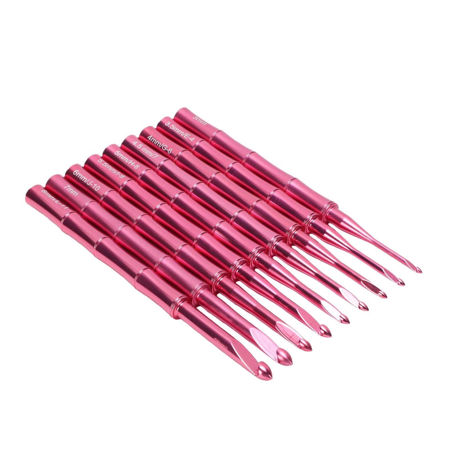 Aluminum Crochet Hooks 9Pcs Set with Ergonomic Handles and Storage Bag