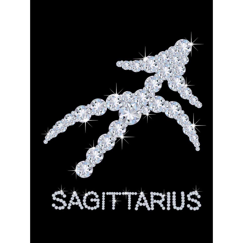 Diamond Zodiac Sagittarius Bling Vajazzle Horoscope Art Print Poster Wall Decor 12X16 Inch
