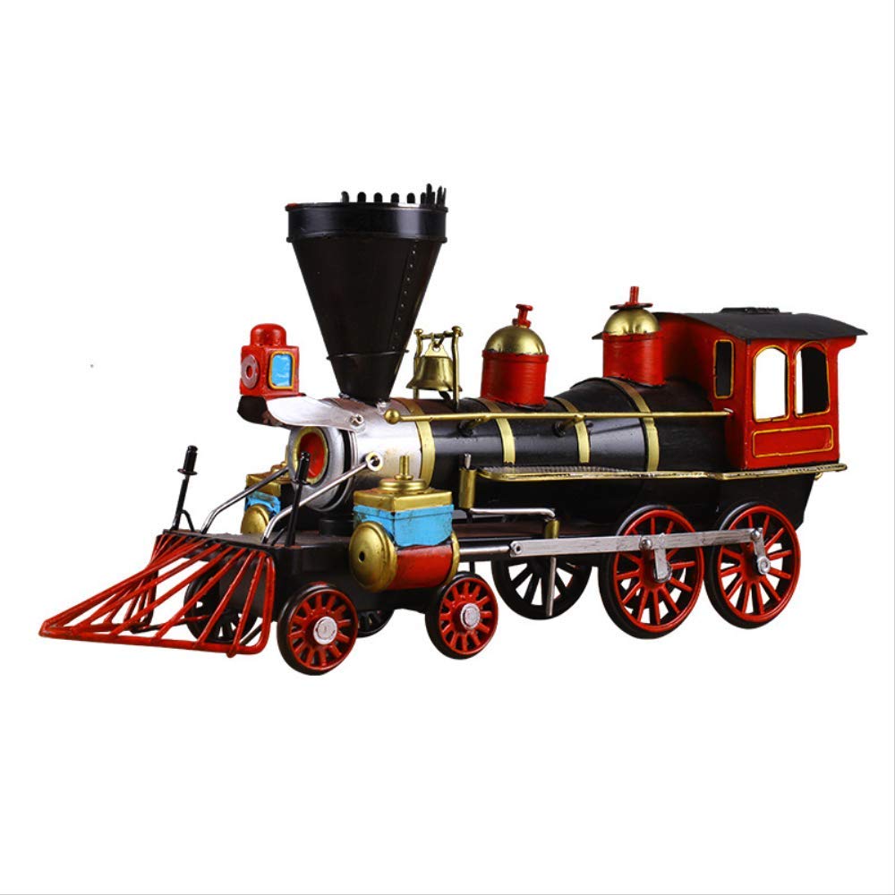 Locomotora de hierro modelo creativo pintado a mano con acabados de forja