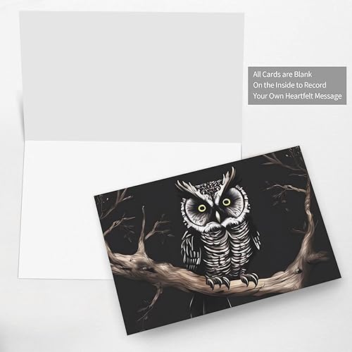 Miniatura 6 de DJUETRUI Late Night Owl Greeting Cards Blank Note Cards With Envelopes Happy Birthday Cards Valentine's Day Cards For Graduation, Wedding 4 x 6