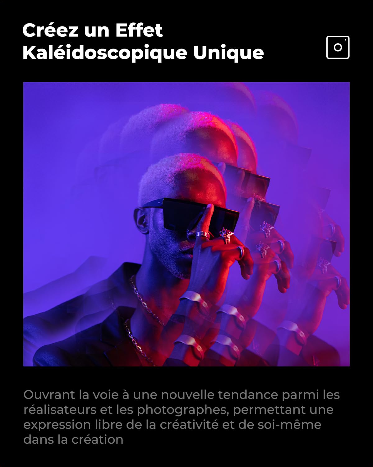 K&F CONCEPT Ø77mm Filtre Kaléidoscope Prisme Photo Filtre Effet Speciaux Objectif en Verre Cristal pour Photographie d'art