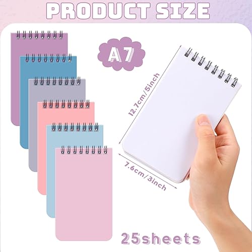 Miniatura 9 de 120 cuadernos de notas encuadernados en la parte superior, 25 hojasbloc, mini, blocs de notas en espiral, cuaderno de bolsillo de papel en blanco