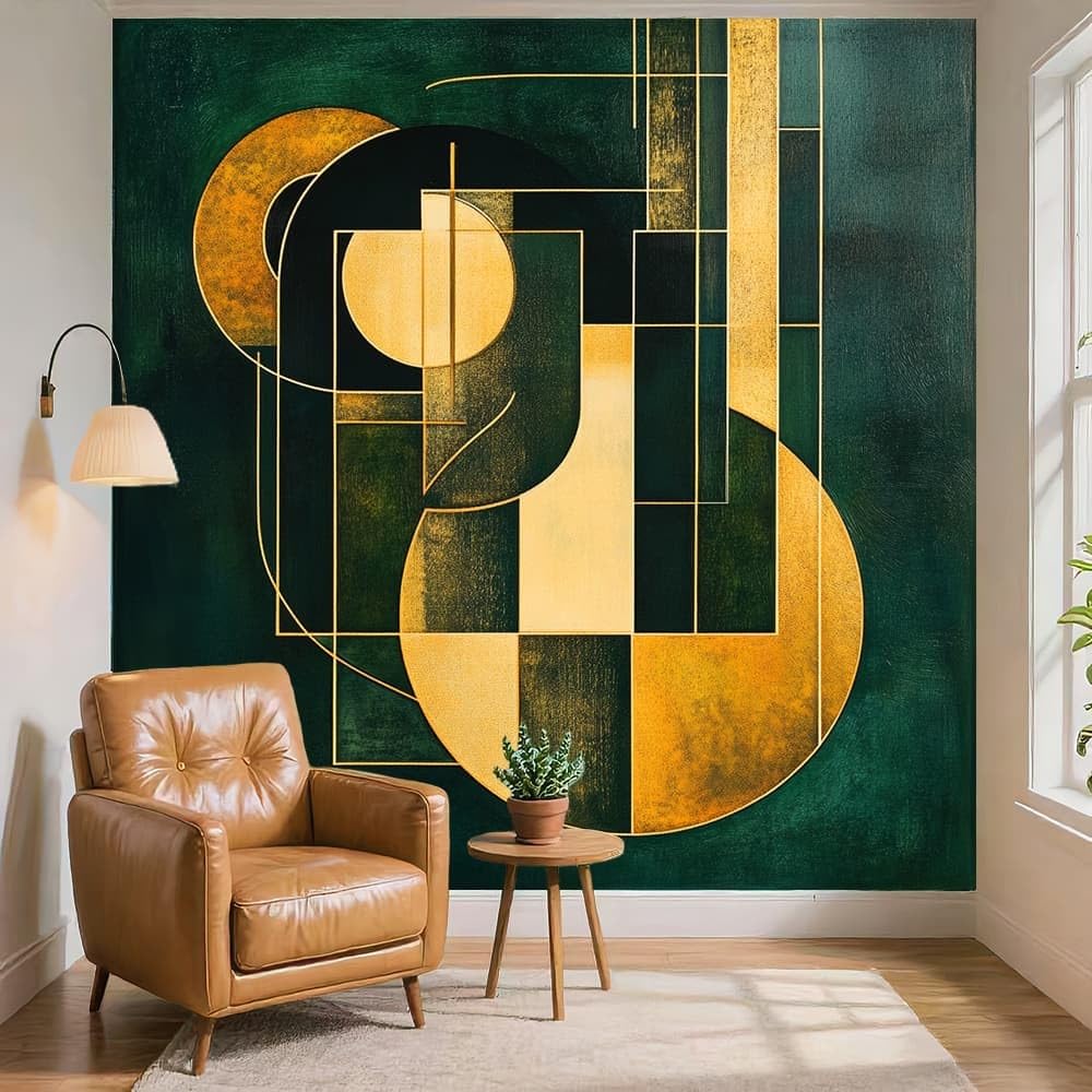 Moda Fototapeta 350 x 256 cm Abstrakcyjna Geometria Nowoczesna 3D Zdejmowana Tapeta Panoramiczna Czarny Salon Sypialnia Biuro Tapety, Hd Zdjęcie